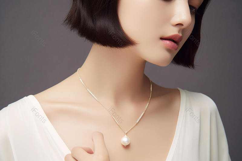 美丽美女珍珠首饰展示特写,高清,摄影图,摄影图片,图片大全,摄影图免费下载